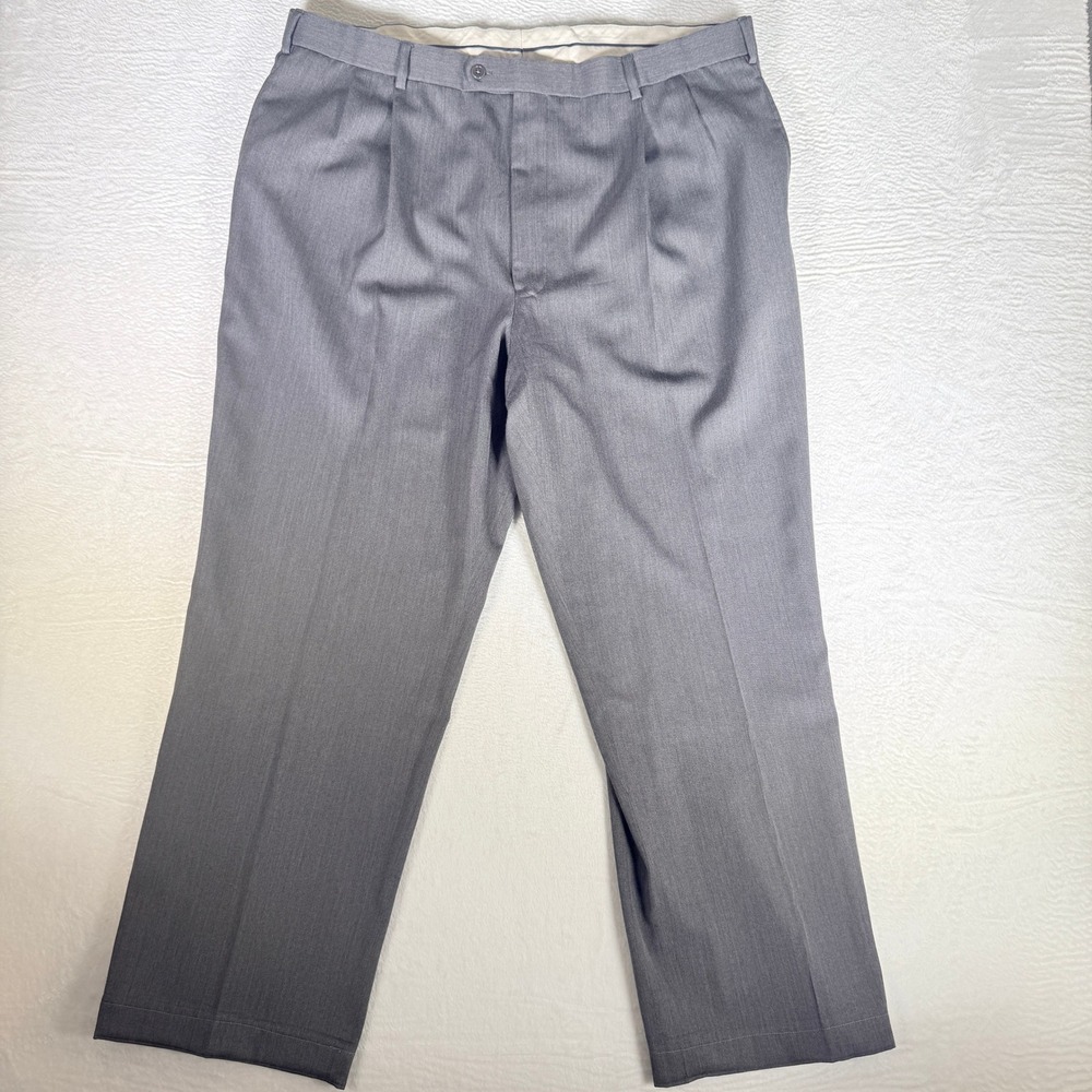 Brooks Brothers 1818 vtg Mens Gray Pleated Wool Dress Pants 44/32 Made in Canada